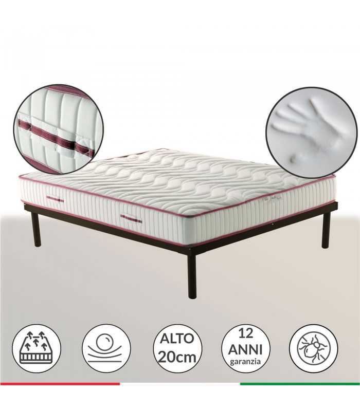 Materasso alto 20 cm ortopedico anatomico in AirPur® e Memory foam MEMORY  NATURE